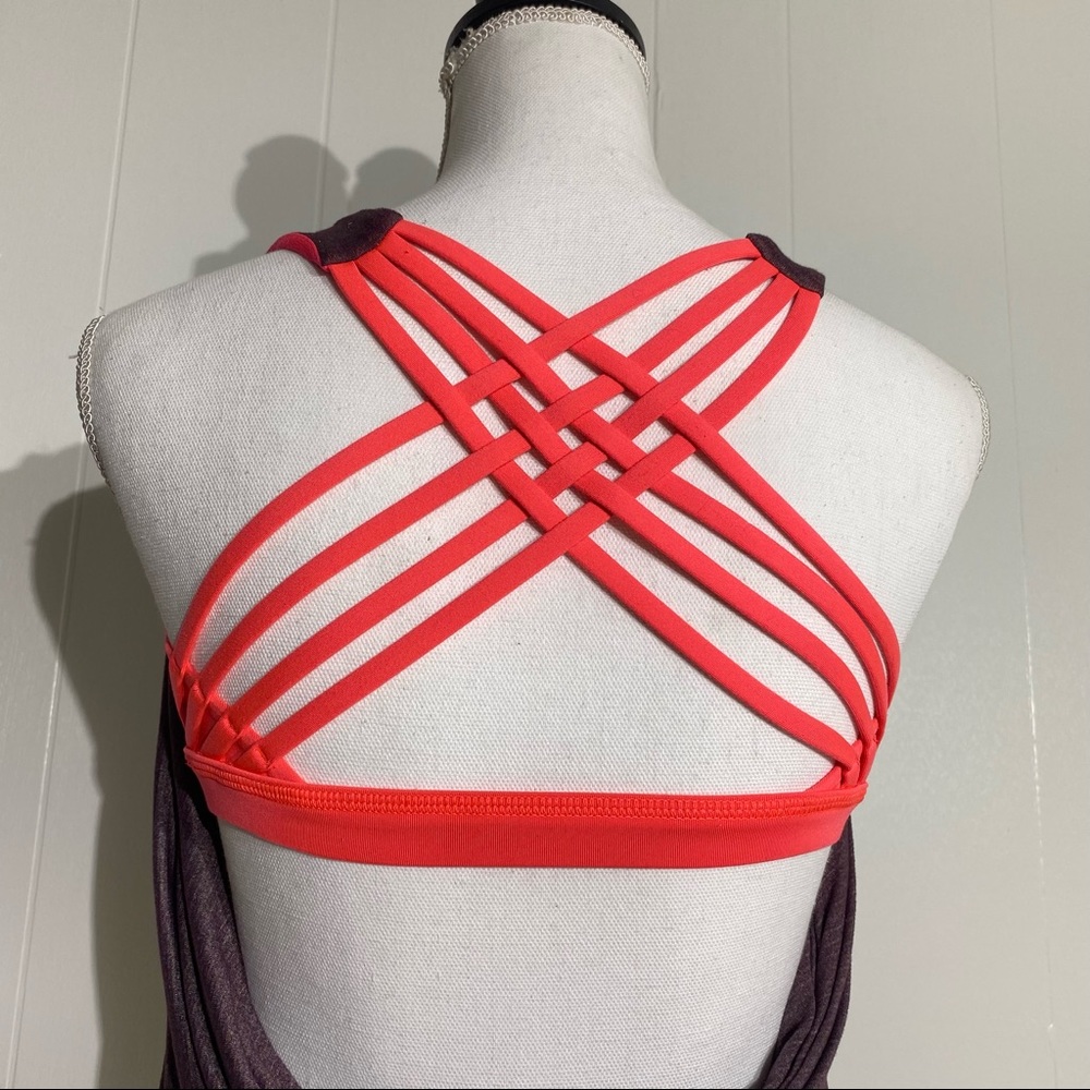 LULULEMON Wild Tank  Black Cherry Electric Coral Size 6 - Picture 8 of 10